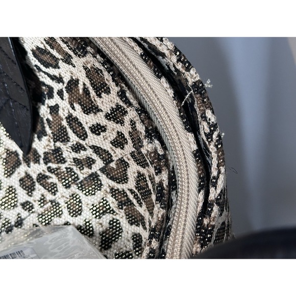 NWT Vintage Y2K Fashion Bug Leopard Print Shoulder Bag w/ Black Flower Accent - Picture 7 of 11